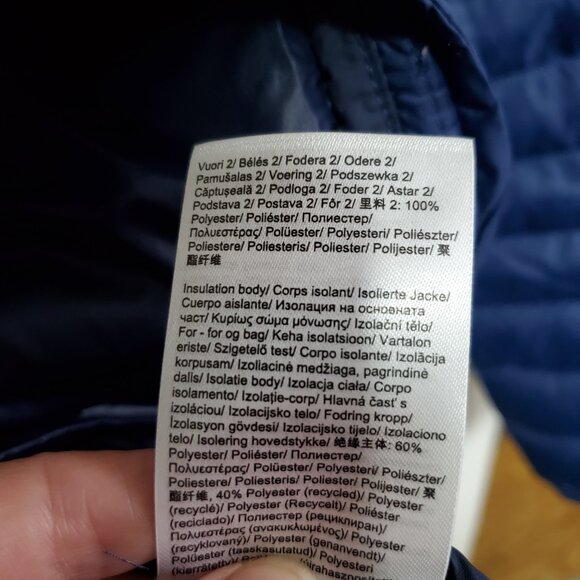 HELLY HANSEN Fernie Hooded Insulator Long Puffer Jacket Coat Navy Blue Womens XS - Picture 12 of 16